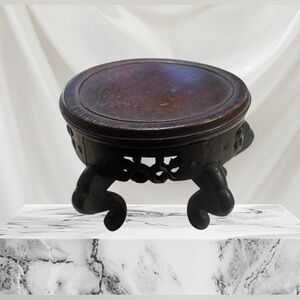 LAST CHANCE 🔥 Vintage Carved Chinese Wood Vase Stand